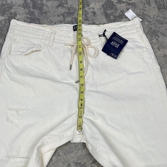 NWT Gap Boyfriend Draw Cord High Rise Distressed Jeans Paperbag Off White Sz 31P - Picture 8 of 15